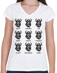 printfashion Viking face - Női V-nyakú póló - Fehér (15516771)