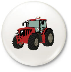 printfashion Red traktor - Kitűző, hűtőmágnes - Fehér (3474211)