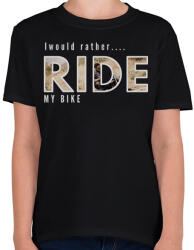 printfashion I WOULD RATHER MY BIKE - Gyerek póló - Fekete (2228394)