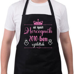 printfashion Az igazi hercegnők - Évszámmal - Kötény - Fekete (7151828)