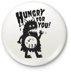 printfashion Ördög - rád éhezem - Kitűző, hűtőmágnes - Fehér (5531327)