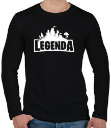 printfashion Legenda - Fortnite Style (Fehér) - Férfi hosszú ujjú póló - Fekete (1546565)