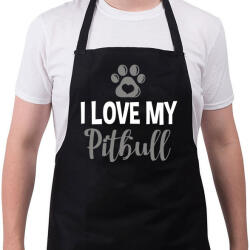 printfashion i love my pitbull2 - Kötény - Fekete (4927817)