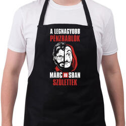 printfashion A legnagyobb pénzrablók márciusban születtek - Kötény - Fekete (4938733)