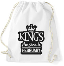 printfashion KINGS are born in February - fekete - Sportzsák, Tornazsák - Fehér (5509744)