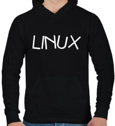 printfashion Linux rendszer - Férfi kapucnis pulóver - Fekete (3531891)
