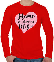printfashion DOG LOVE - Férfi hosszú ujjú póló - Piros (327422)