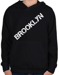 printfashion Brooklyn - Gyerek kapucnis pulóver - Fekete (4382301)