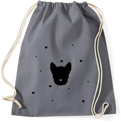 printfashion Kutya szívekkel - Sportzsák, Tornazsák - Grafitszürke (4311392)