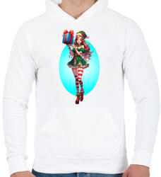 printfashion Karácsonyi manólány - Férfi kapucnis pulóver - Fehér (14959866)