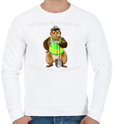 printfashion aki másnak vermet ás. . . - Férfi pulóver - Fehér (2088323)