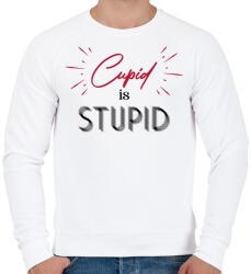 printfashion Cupid is stupid - Férfi pulóver - Fehér (7281831)