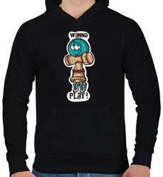 printfashion Játsszunk? - Férfi kapucnis pulóver - Fekete (420474)