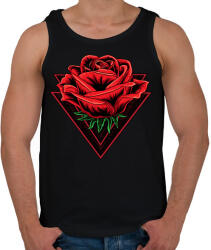 printfashion Rózsa háromszög - Férfi atléta - Fekete (5145531)
