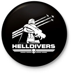 printfashion Helldivers - Kitűző, hűtőmágnes - Fekete (15992222)