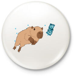 printfashion Nirvana capybara - Kitűző, hűtőmágnes - Fehér (13812537)