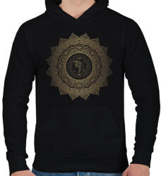 printfashion Unikornis mandala - Férfi kapucnis pulóver - Fekete (14516118)