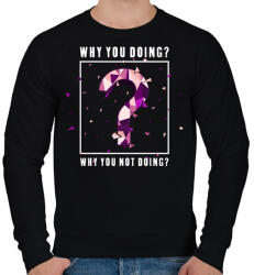 printfashion Miért csinálod? - Férfi pulóver - Fekete (4787320)