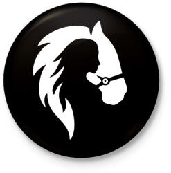 printfashion Lovaglás - Kitűző, hűtőmágnes - Fekete (15129833)