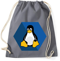 printfashion Linux Tux - Sportzsák, Tornazsák - Grafitszürke (3529962)