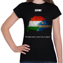 printfashion magyar székely mintázat névre szóló - Női póló - Fekete (12758157)