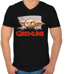 printfashion Gremlins - Férfi V-nyakú póló - Fekete (14747259)