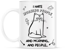 printfashion Hate morning people - Bögre - Fehér (11703632)