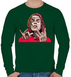 printfashion 6ix9ine Tekashi - Férfi pulóver - Sötétzöld (2585636)