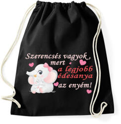 printfashion A legjobb édesanya! - Sportzsák, Tornazsák - Fekete (4807093)