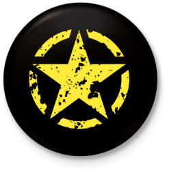 printfashion Csillag - Kitűző, hűtőmágnes - Fekete (4176327)