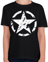 printfashion Fehér csillag - Gyerek póló - Fekete (13662018)