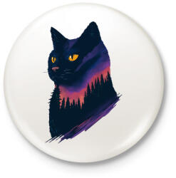 printfashion Cat - Kitűző, hűtőmágnes - Fehér (3087830)