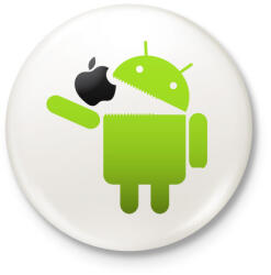 printfashion Android megeszi az almát - Kitűző, hűtőmágnes - Fehér (3078035)
