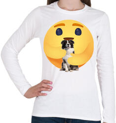 printfashion Border collie - Női hosszú ujjú póló - Fehér (13040123)