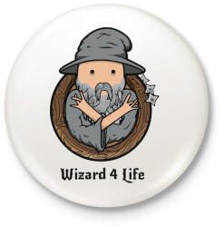 printfashion Wizard 4life - Kitűző, hűtőmágnes - Fehér (3082038)