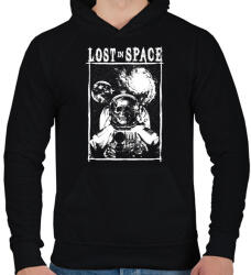printfashion Lost in space - Férfi kapucnis pulóver - Fekete (2308748)