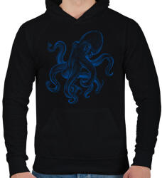 printfashion polip - Férfi kapucnis pulóver - Fekete (13672091)
