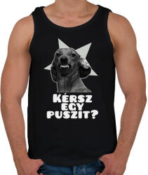 printfashion Kérsz egy puszit? - Férfi atléta - Fekete (15644986)