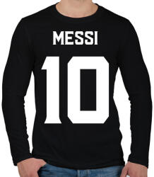 printfashion MESSI WHITE - Férfi hosszú ujjú póló - Fekete (11535487)