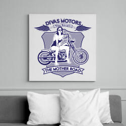 printfashion Motoros díva - Vászonkép - Fehér (6620823)