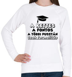 printfashion A kettes a fontos - Női pulóver - Fehér (5370031)
