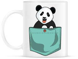 printfashion Panda zsebben - Bögre - Fehér (13142332)