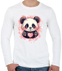 printfashion Panda - Férfi hosszú ujjú póló - Fehér (16790369)
