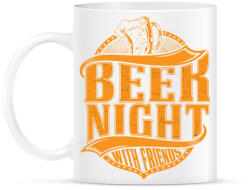 printfashion Éjszakai sörözés - Bögre - Fehér (788297)