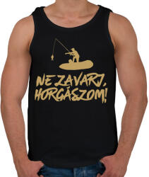 printfashion Ne zavarj horgászom - Férfi atléta - Fekete (4693220)