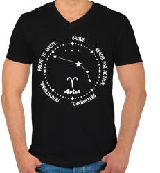 printfashion Kos tulajdonságok - Férfi V-nyakú póló - Fekete (8527293)
