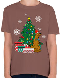 printfashion Scooby-Christmas - Gyerek póló - Mogyoróbarna (2018386)