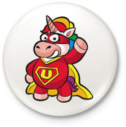 printfashion Bocikornis - Kitűző, hűtőmágnes - Fehér (3082113)