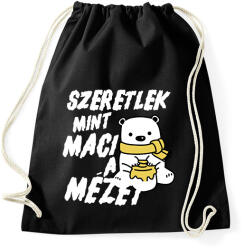 printfashion Szeretlek, mint maci a mézet - páros minta - Sportzsák, Tornazsák - Fekete (16814425)