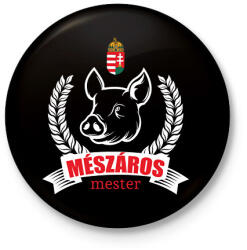 printfashion Mészáros mester - Kitűző, hűtőmágnes - Fekete (15814174)